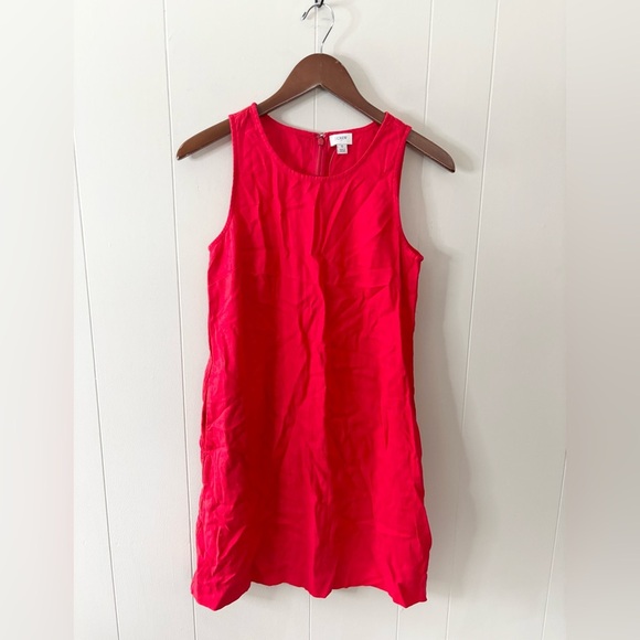 J. Crew Dresses & Skirts - J Crew red sleeveless linen blend mini dress size 0 new